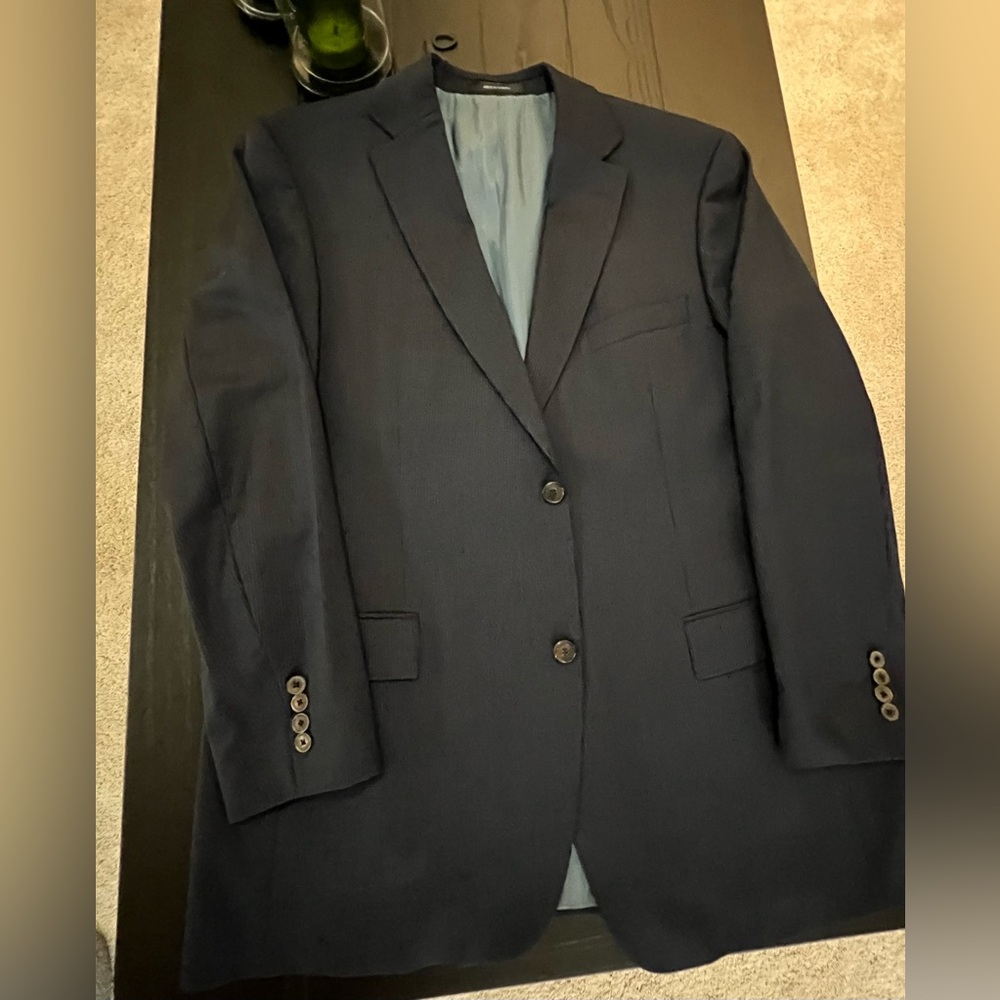 Hugo Boss men’s suit . Navy blue color with pin stripe. Jacket and pant